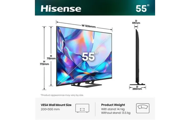 HISENSE Téléviseur UHD 4K HI 55A7S